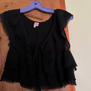 Rue 21 Black Ruffled Short top